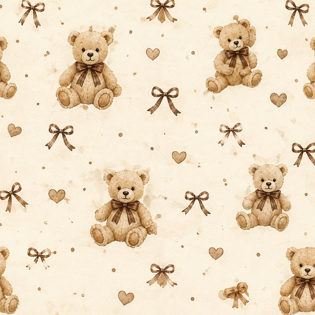 Vintage Teddy Bear|くまのデジタルペーパー 12枚セット|商用利用OK・PNG