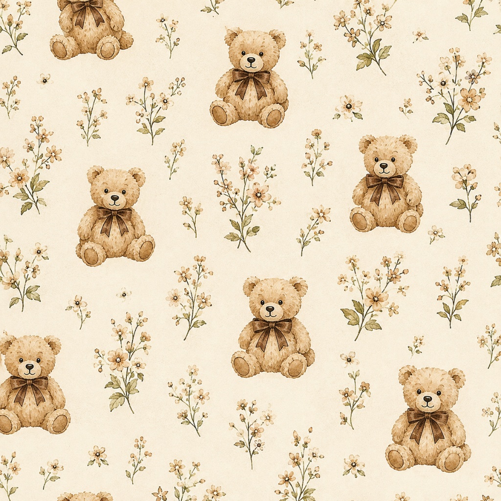 Vintage Teddy Bear|くまのデジタルペーパー 12枚セット|商用利用OK・PNG