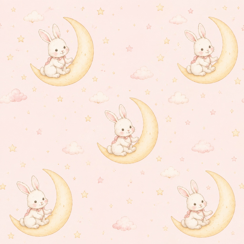Baby Bunny|うさぎのデジタルペーパー12枚セット|ベビーピンク・水彩・PNG