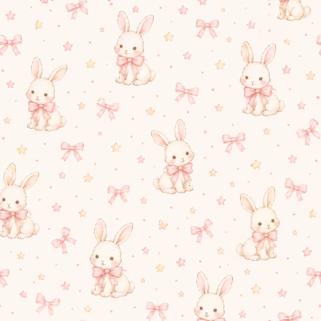 Baby Bunny|うさぎのデジタルペーパー12枚セット|ベビーピンク・水彩・PNG