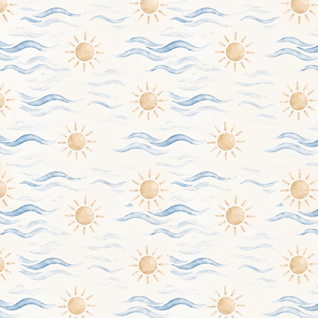 Coastal Summer|海辺の水彩デジタルペーパー12種|PNG・12×12inch