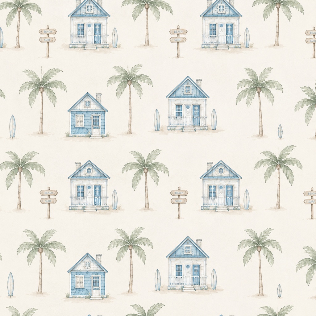 Coastal Summer|海辺の水彩デジタルペーパー12種|PNG・12×12inch