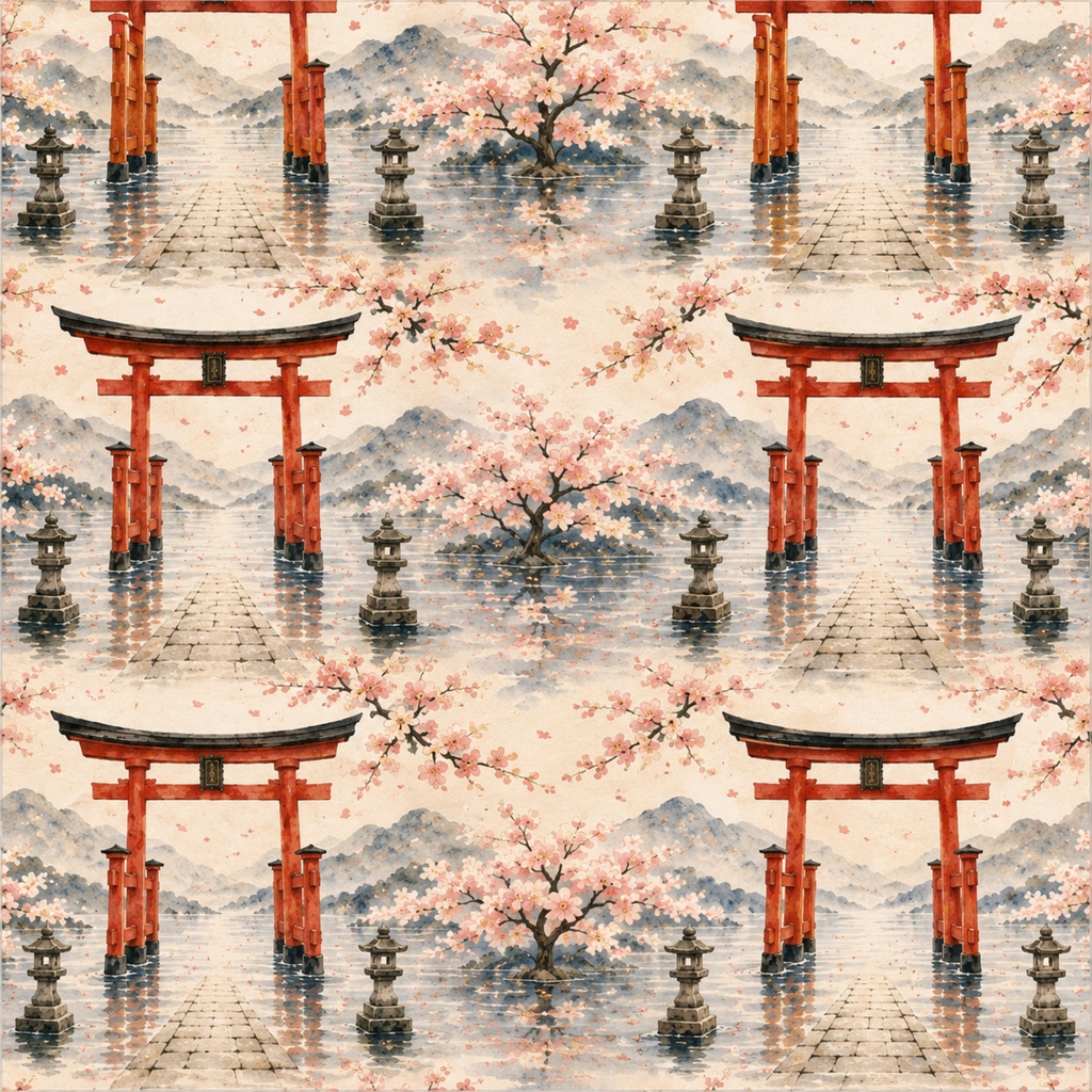 Traditional Japan|和柄デジタルペーパー 12枚セット|日本・富士山・鳥居・招き猫・だるま・和風素材