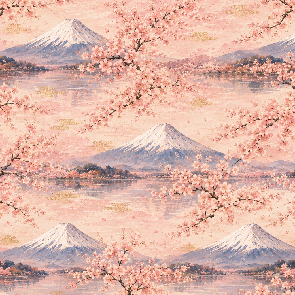 Sakura Japan|桜と京都の和風デジタルペーパー 12枚セット|春・富士山・和柄・日本