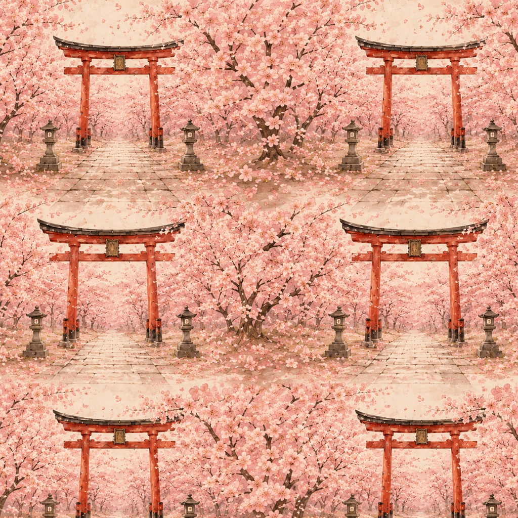 Sakura Japan|桜と京都の和風デジタルペーパー 12枚セット|春・富士山・和柄・日本