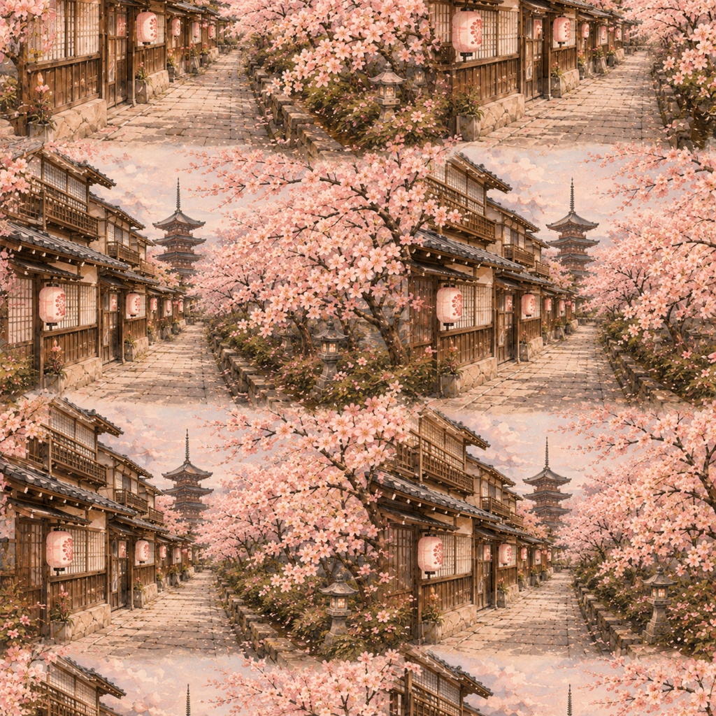 Sakura Japan|桜と京都の和風デジタルペーパー 12枚セット|春・富士山・和柄・日本