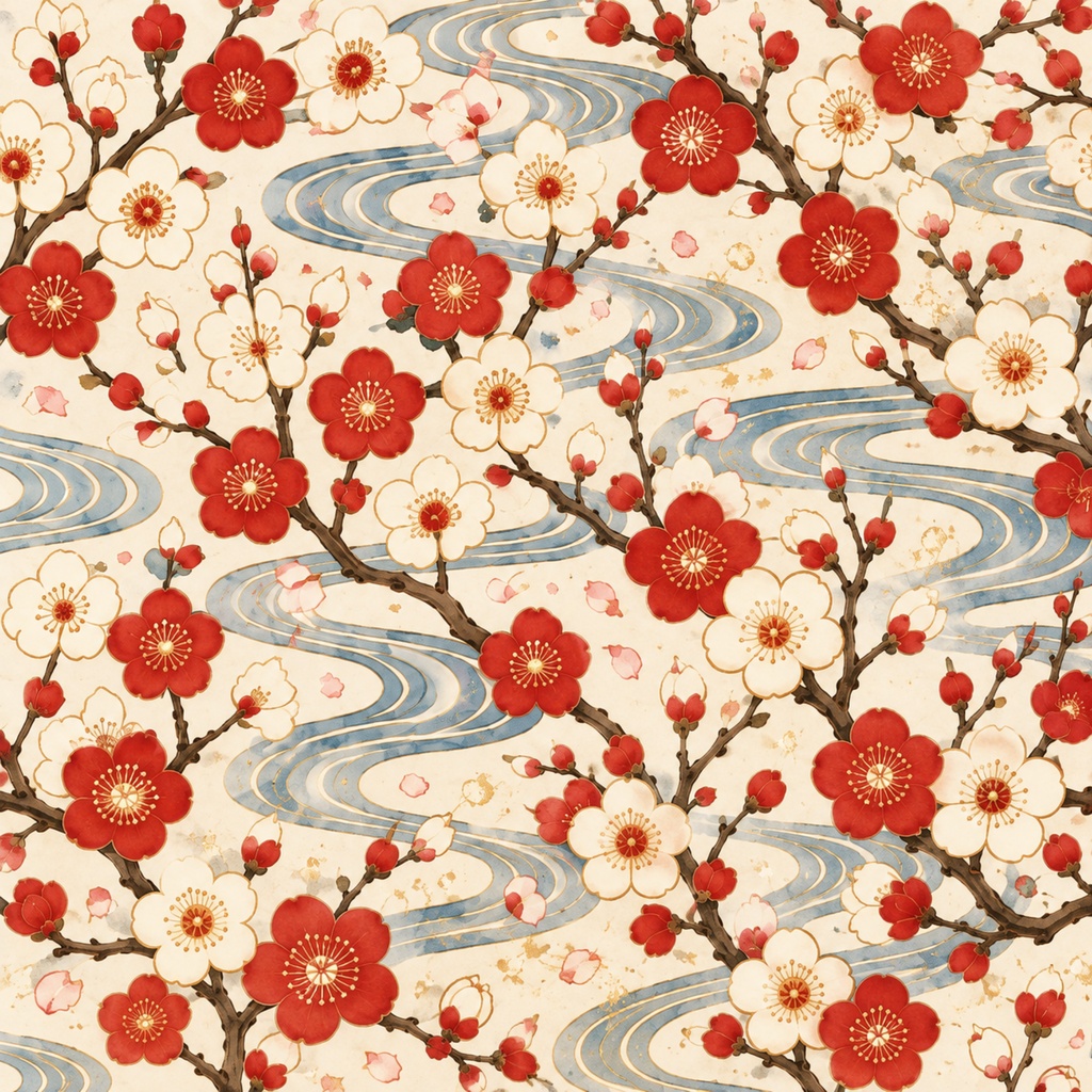【和柄デジタルペーパー12枚セット】Japanese Pattern Collection|桜・椿・菊・扇子・和傘・手毬・折り鶴・藤|PNG背景素材