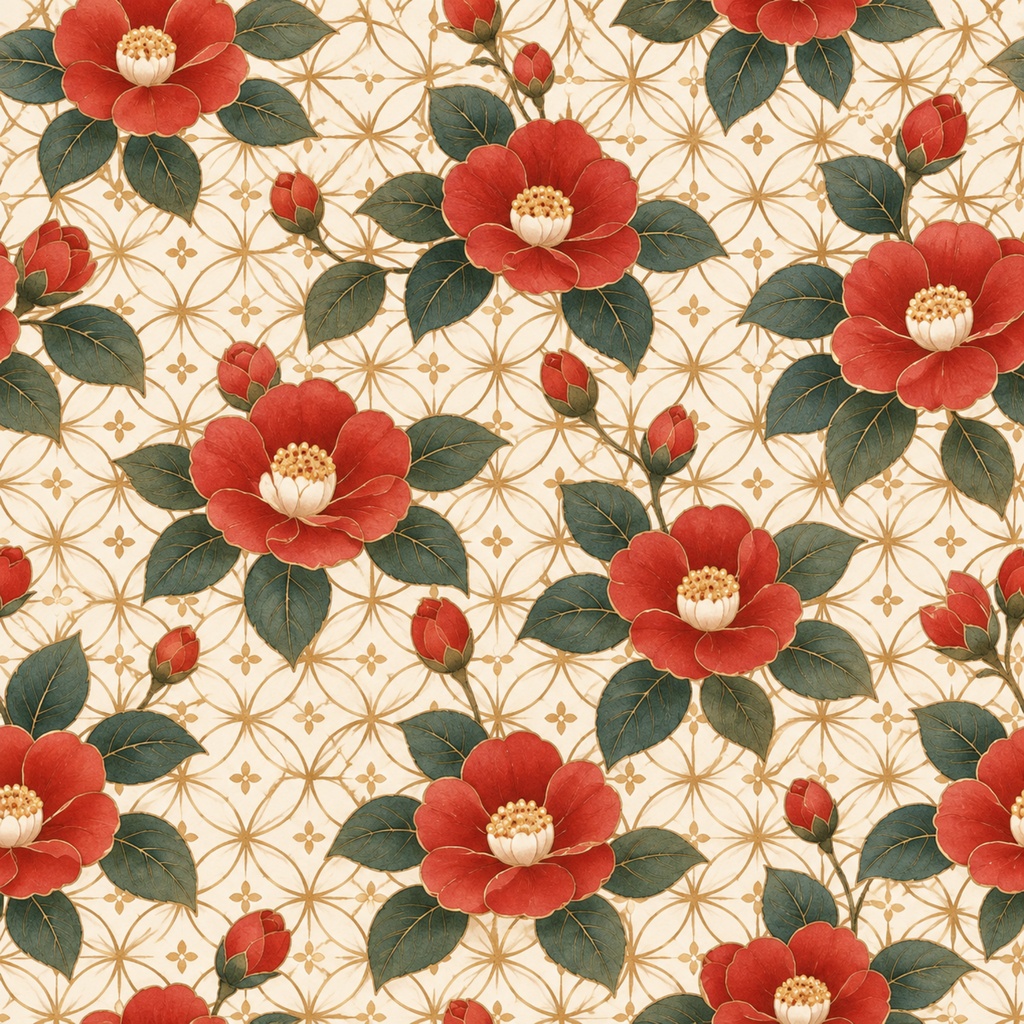 【和柄デジタルペーパー12枚セット】Japanese Pattern Collection|桜・椿・菊・扇子・和傘・手毬・折り鶴・藤|PNG背景素材