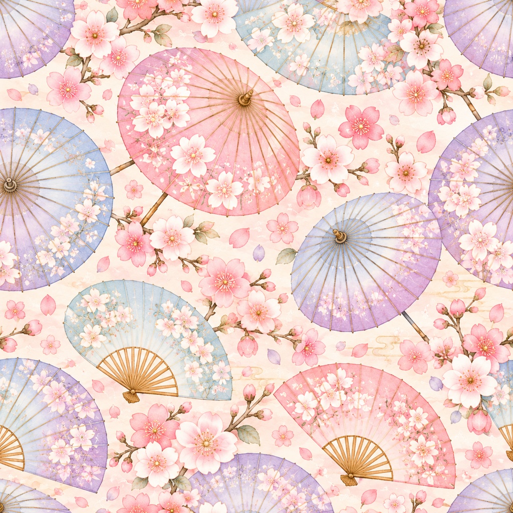 パステル和柄デジタルペーパー12枚セット|Japanese Floral Collection