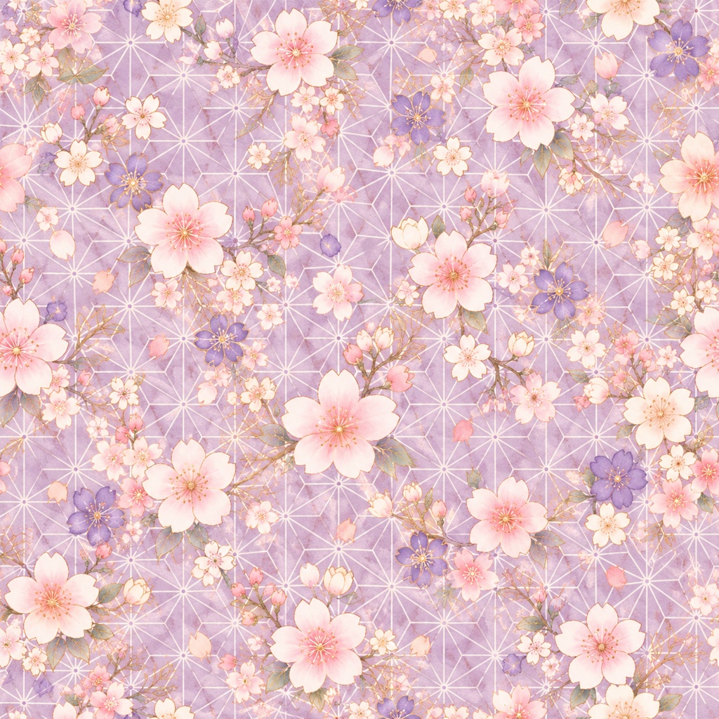 パステル和柄デジタルペーパー12枚セット|Japanese Floral Collection