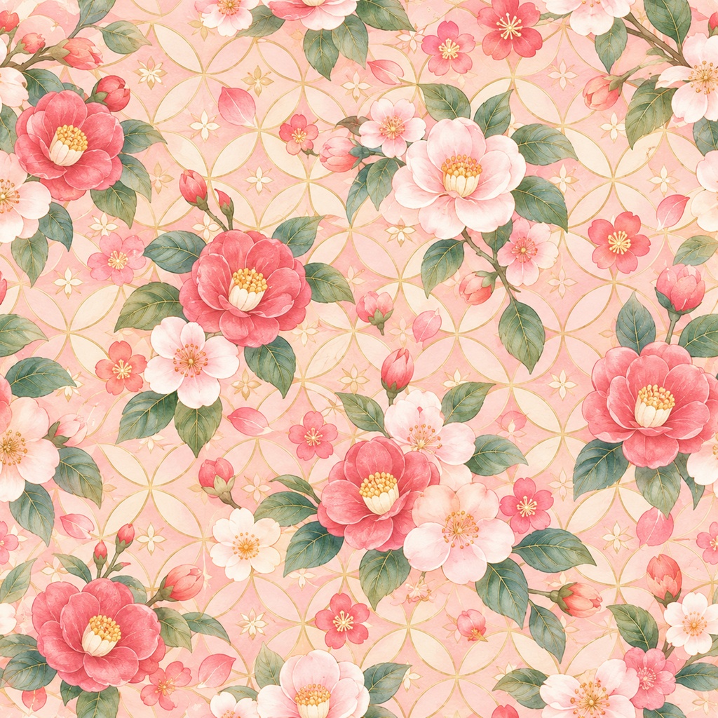 パステル和柄デジタルペーパー12枚セット|Japanese Floral Collection