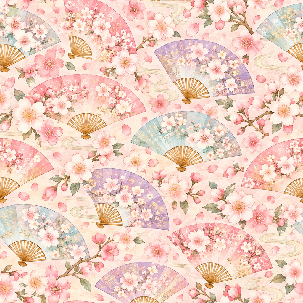 パステル和柄デジタルペーパー12枚セット|Japanese Floral Collection