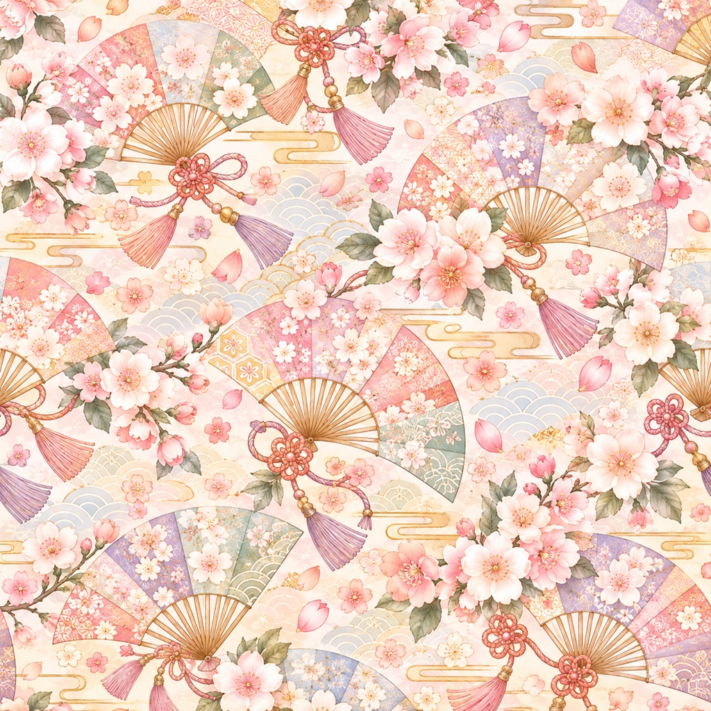 パステル和柄デジタルペーパー12枚セット|Japanese Floral Collection