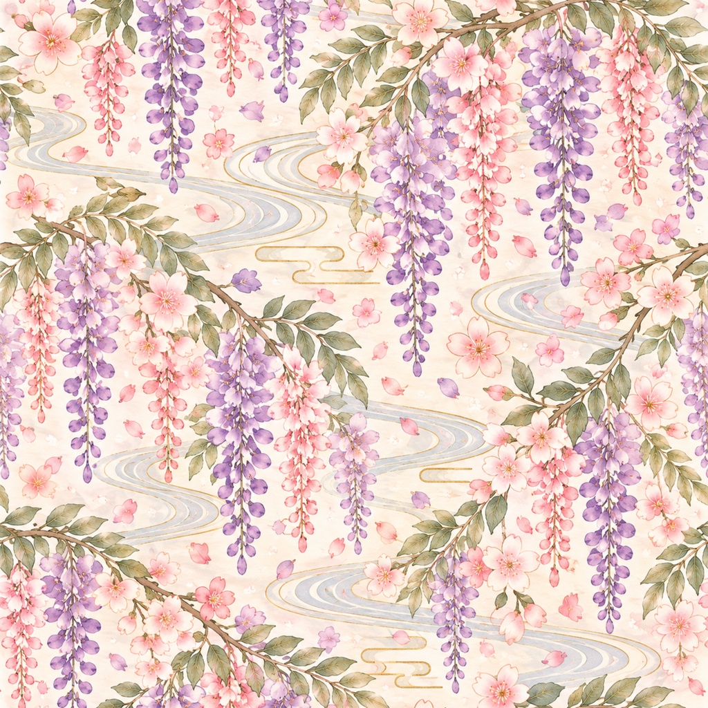パステル和柄デジタルペーパー12枚セット|Japanese Floral Collection