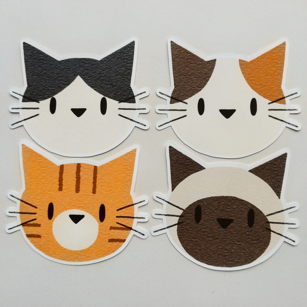 メッセージカード『4種類のねこ』