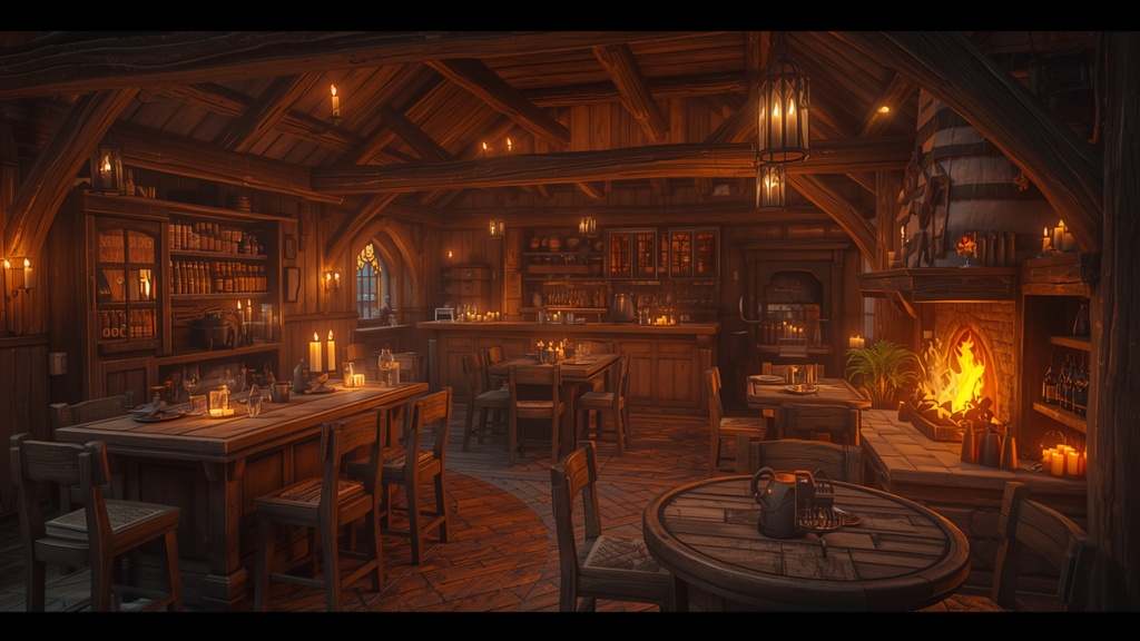 【無料配布】ファンタジー酒場背景