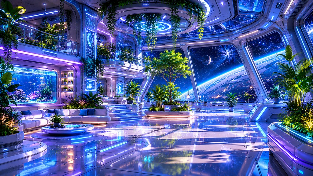 宇宙船・宇宙ステーション背景素材集 Vol.1【16:9・8枚|無料サンプル1枚】