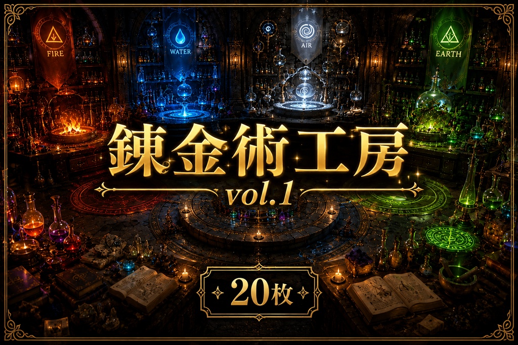 【無料サンプル付】 錬金術工房 背景素材集 Vol.1【全20枚】