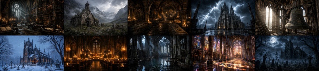 【無料サンプル付】古い教会・ゴシック背景素材 Vol.1|16:9・20枚