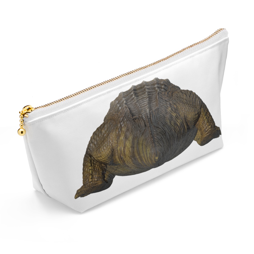 ワニのポーチ(片面はワニの後ろ姿)ホワイト