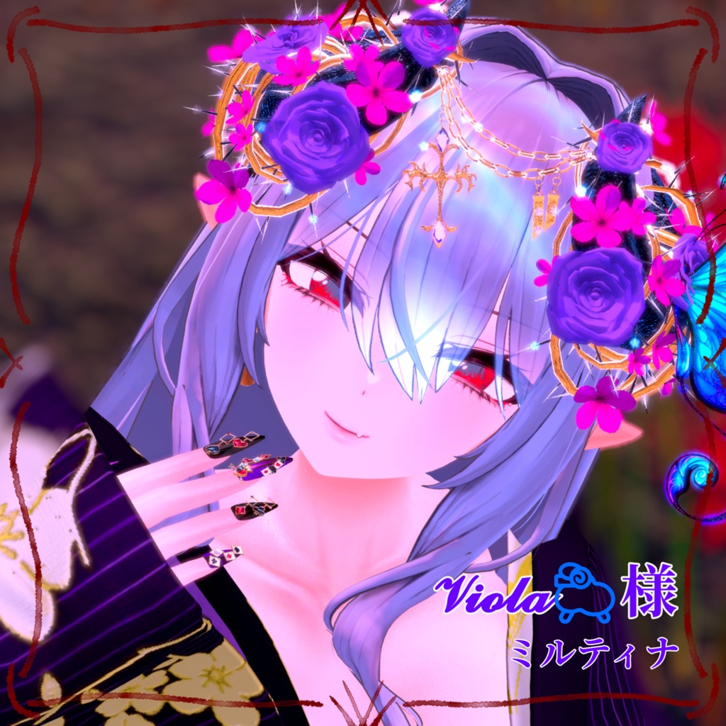 【7 avater対応】瞳にウツルは彼岸の園(eye texture + プチメイク)