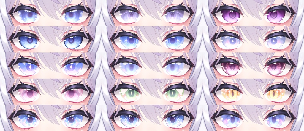 【20アバター対応】 Free Eyes Pack 2 (15 types)