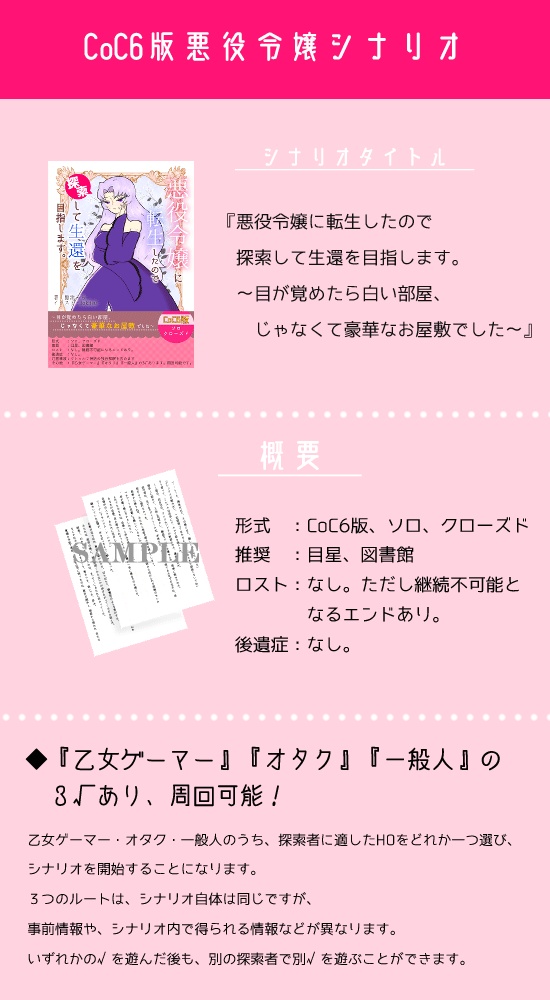 【CoC】悪役令嬢に転生したので探索して生還を目指します。~目が覚めたら白い部屋、じゃなくて豪華なお屋敷でした~