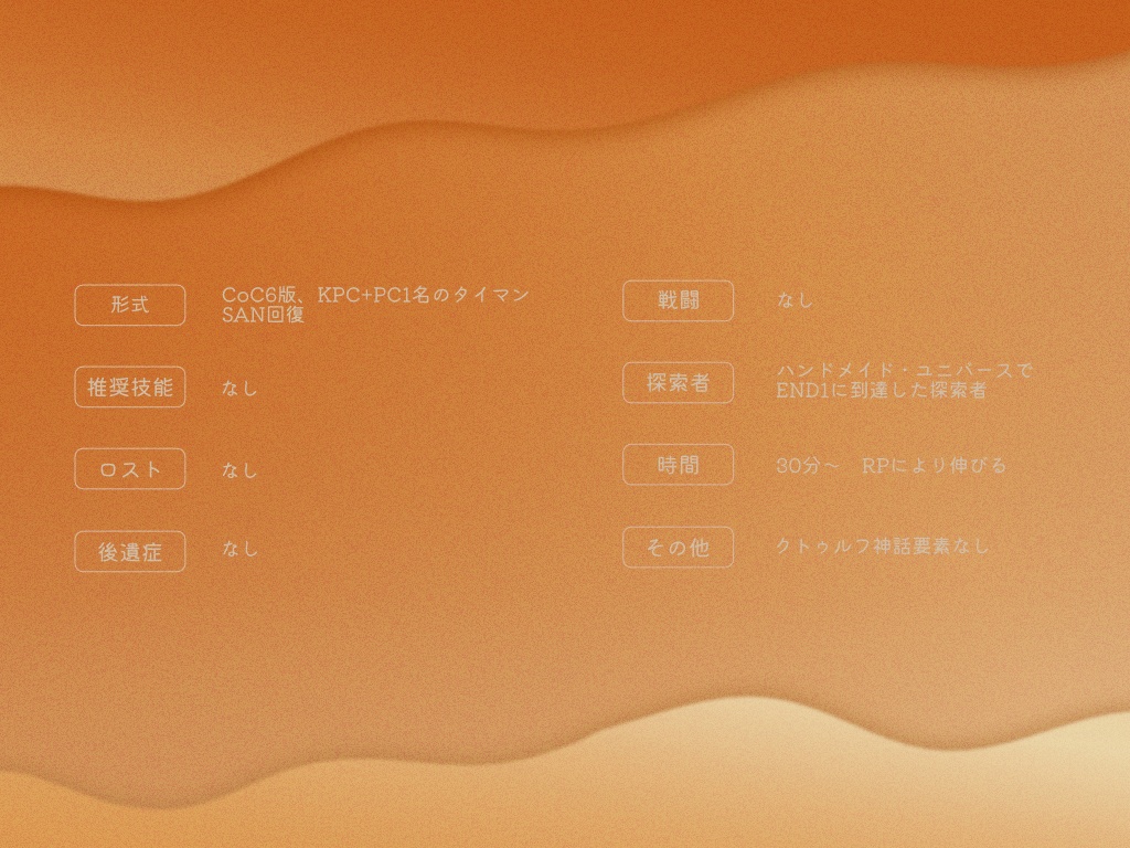 【CoC】ハンドメイド・ユニバース