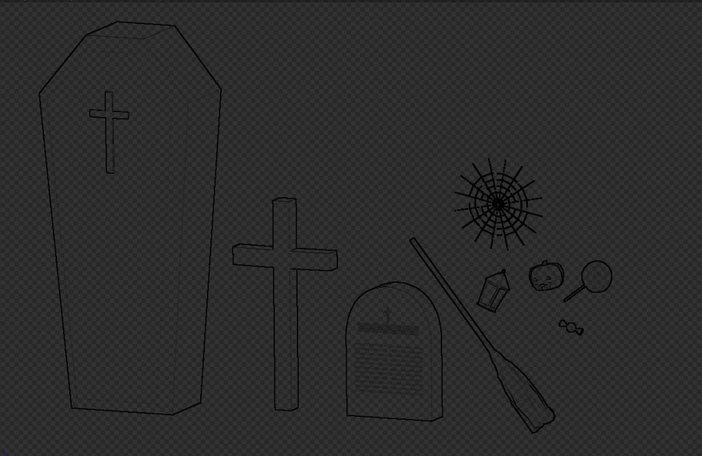 3Dモデル ハロウィンセット ゲーム・漫画等利用可