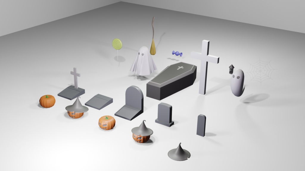 ３Dモデル　ハロウィンセット　ゲーム・漫画等利用可