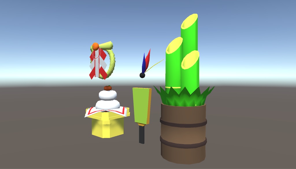 3Dモデル 2020お正月セット ゲーム・漫画等利用可