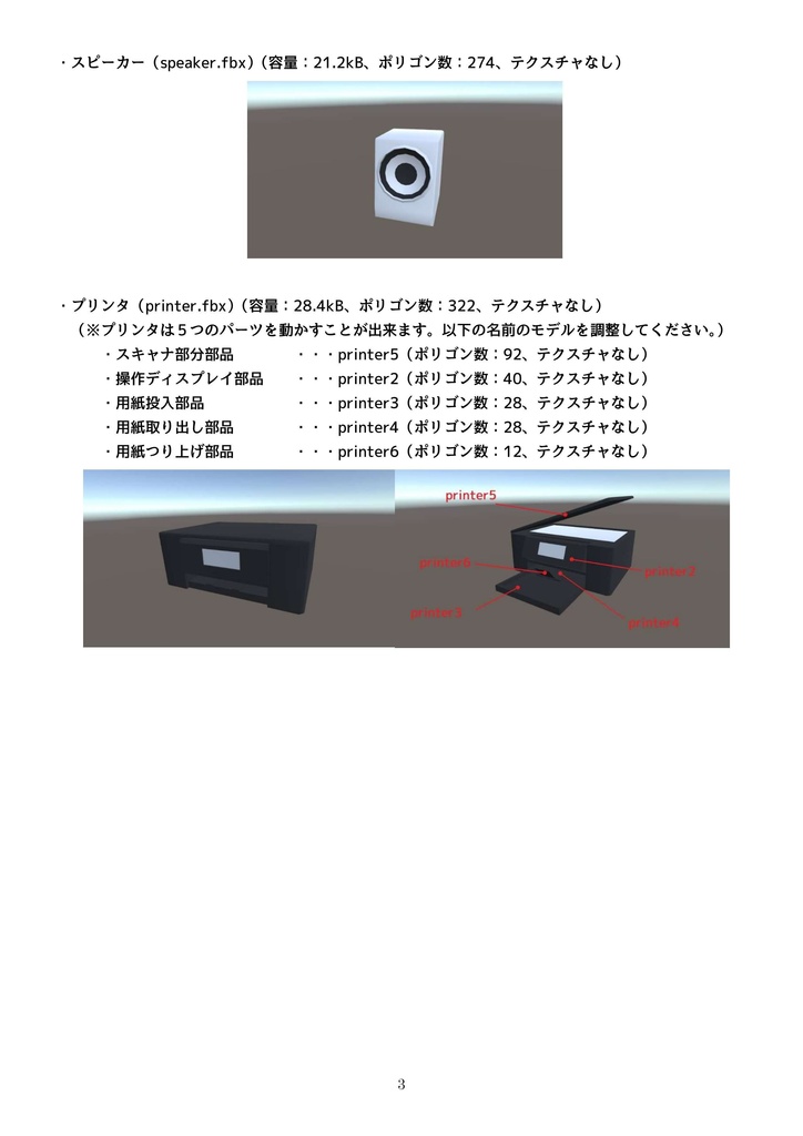 3Dモデル PCセット ゲーム・漫画等利用可