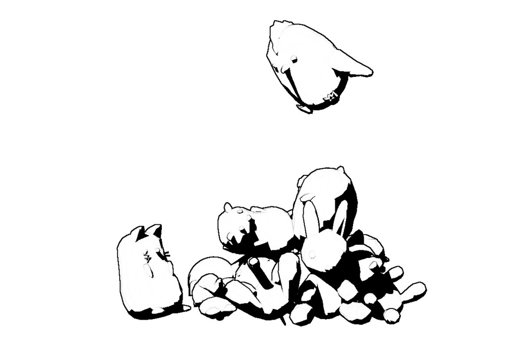 3Dモデル アニマルクッションセット ゲーム・漫画等利用可