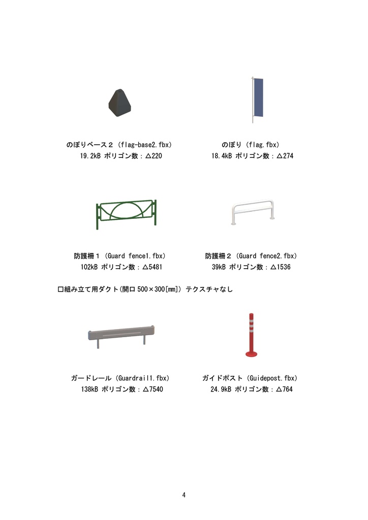 3Dモデル 街中道具セット(ゲーム・漫画等利用可)