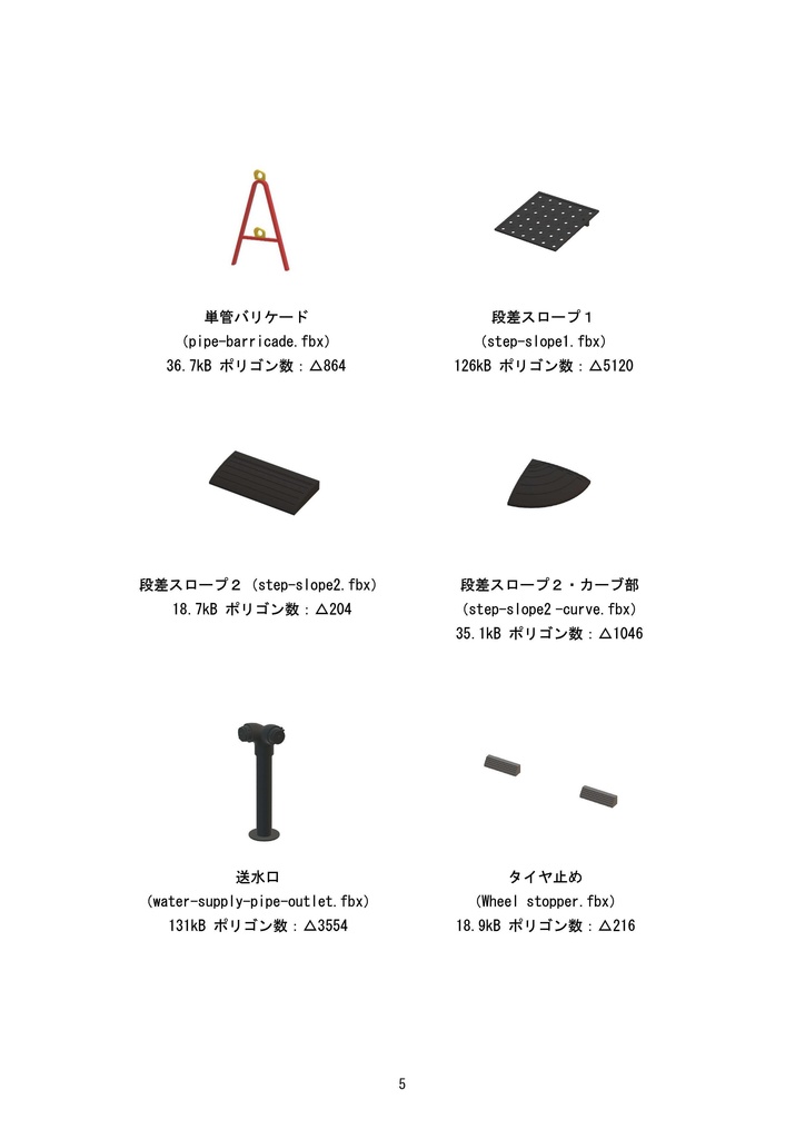 3Dモデル 街中道具セット(ゲーム・漫画等利用可)