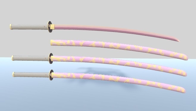 【3Dモデル】「打刀 白桃」(クレジット表記不要)