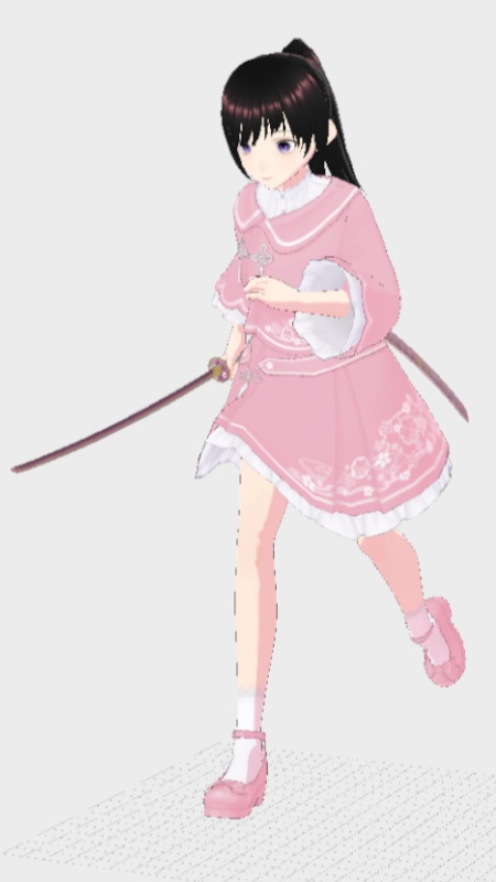 【3Dモデル】「打刀 白桃」(クレジット表記不要)