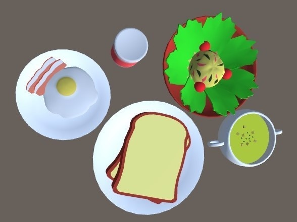 3Dモデル 洋食セット(ゲーム・漫画等利用可)