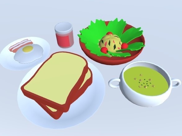 ３Dモデル　洋食セット（ゲーム・漫画等利用可）