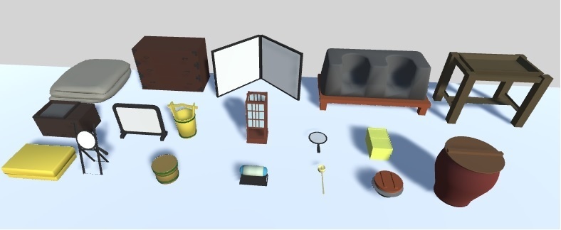 3Dモデル 江戸小物セット(ゲーム・マンガ等利用可)