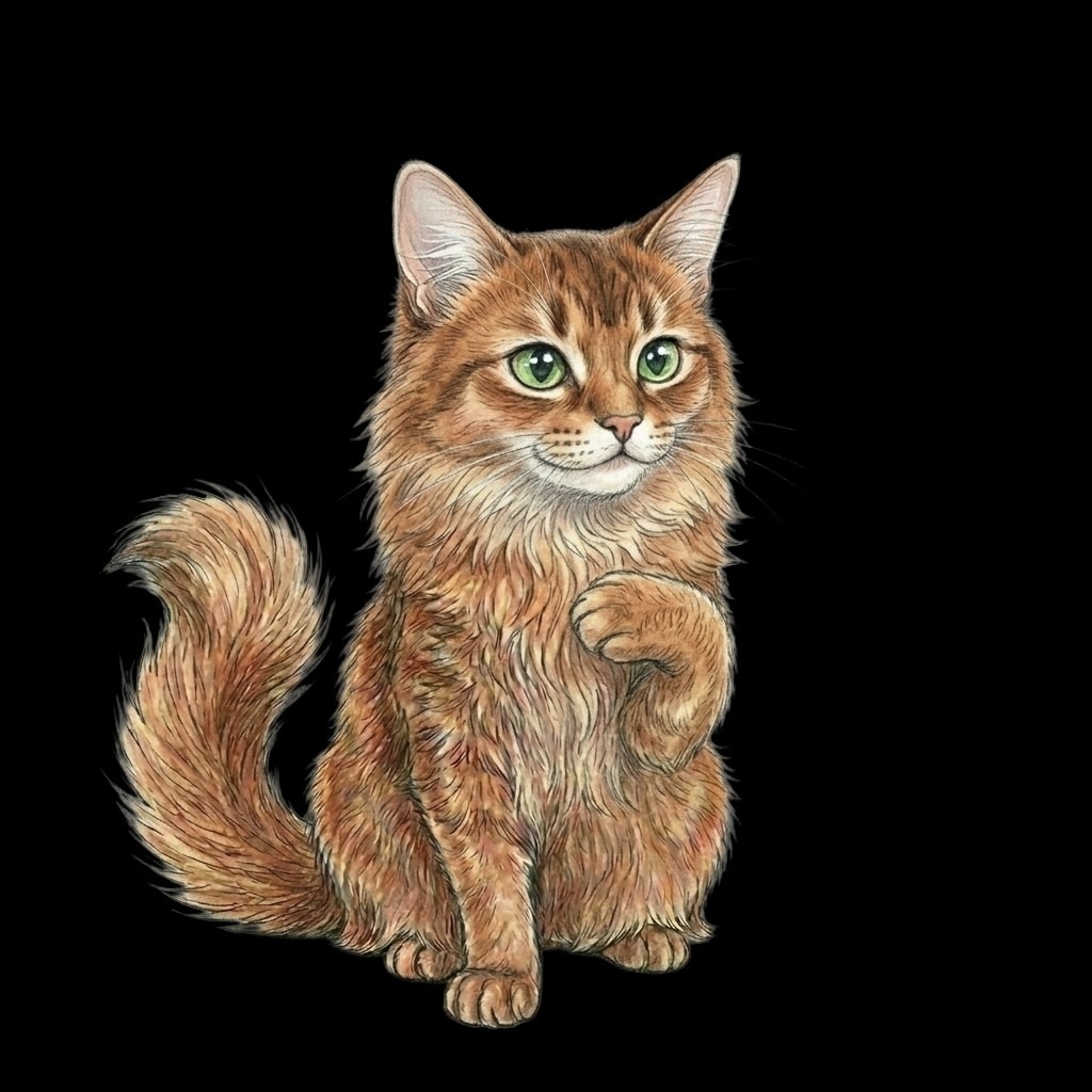 【ソマリ猫2】プロフアイコン鉛筆タッチ10点【背景透過済】