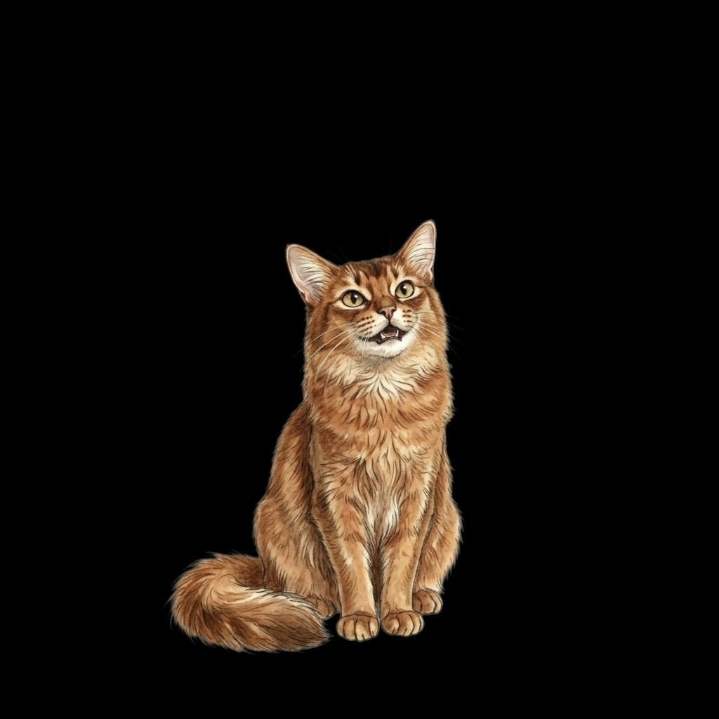 【ソマリ猫2】プロフアイコン鉛筆タッチ10点【背景透過済】