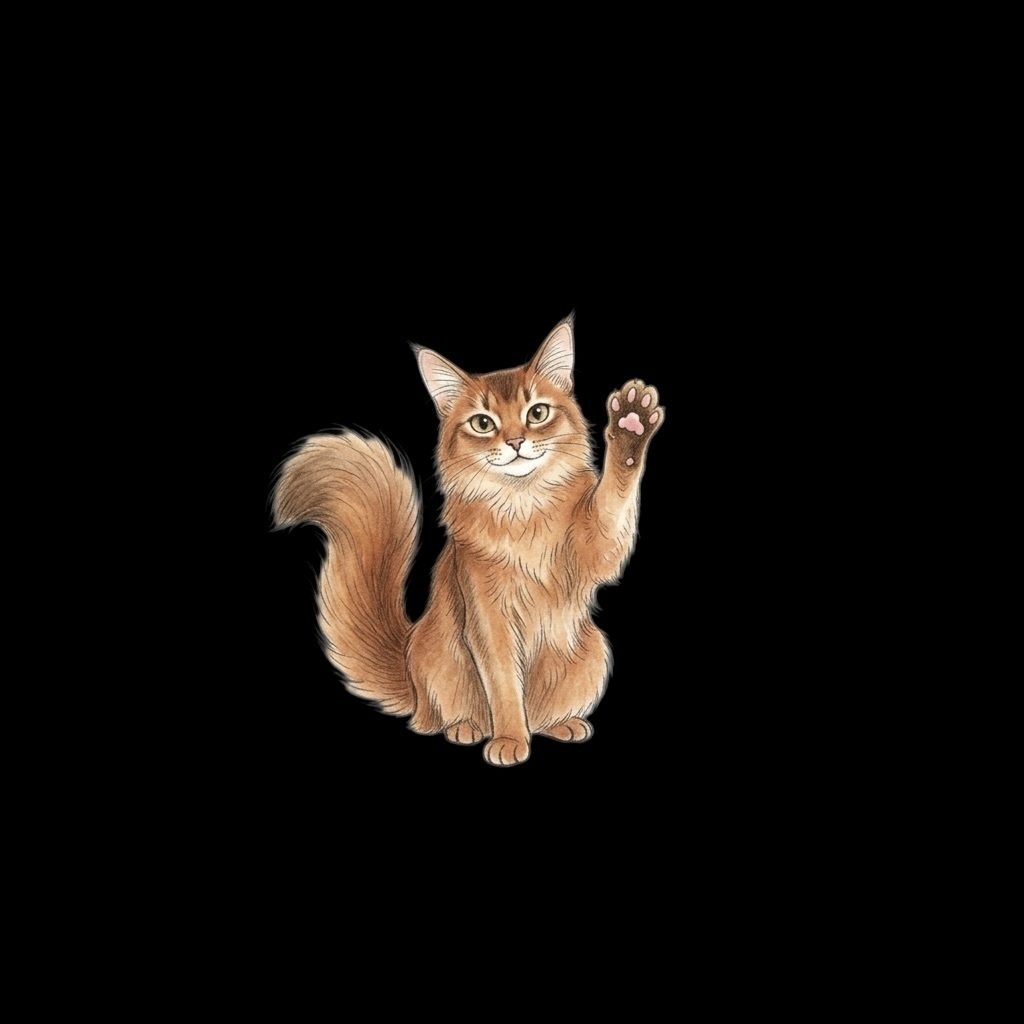 【ソマリ猫2】プロフアイコン鉛筆タッチ10点【背景透過済】