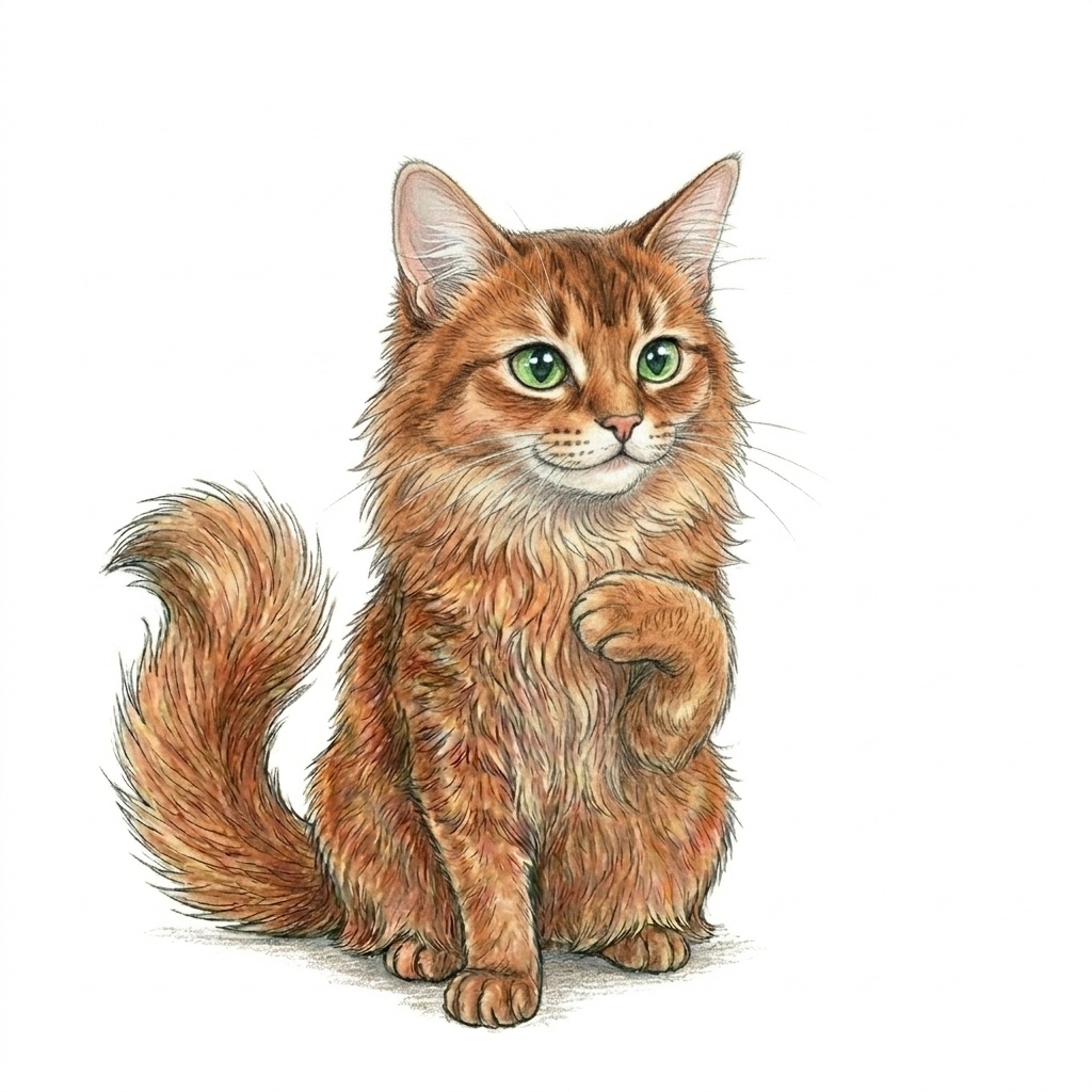 【ソマリ猫2】プロフアイコン鉛筆タッチ10点【背景オフホワイト&白】