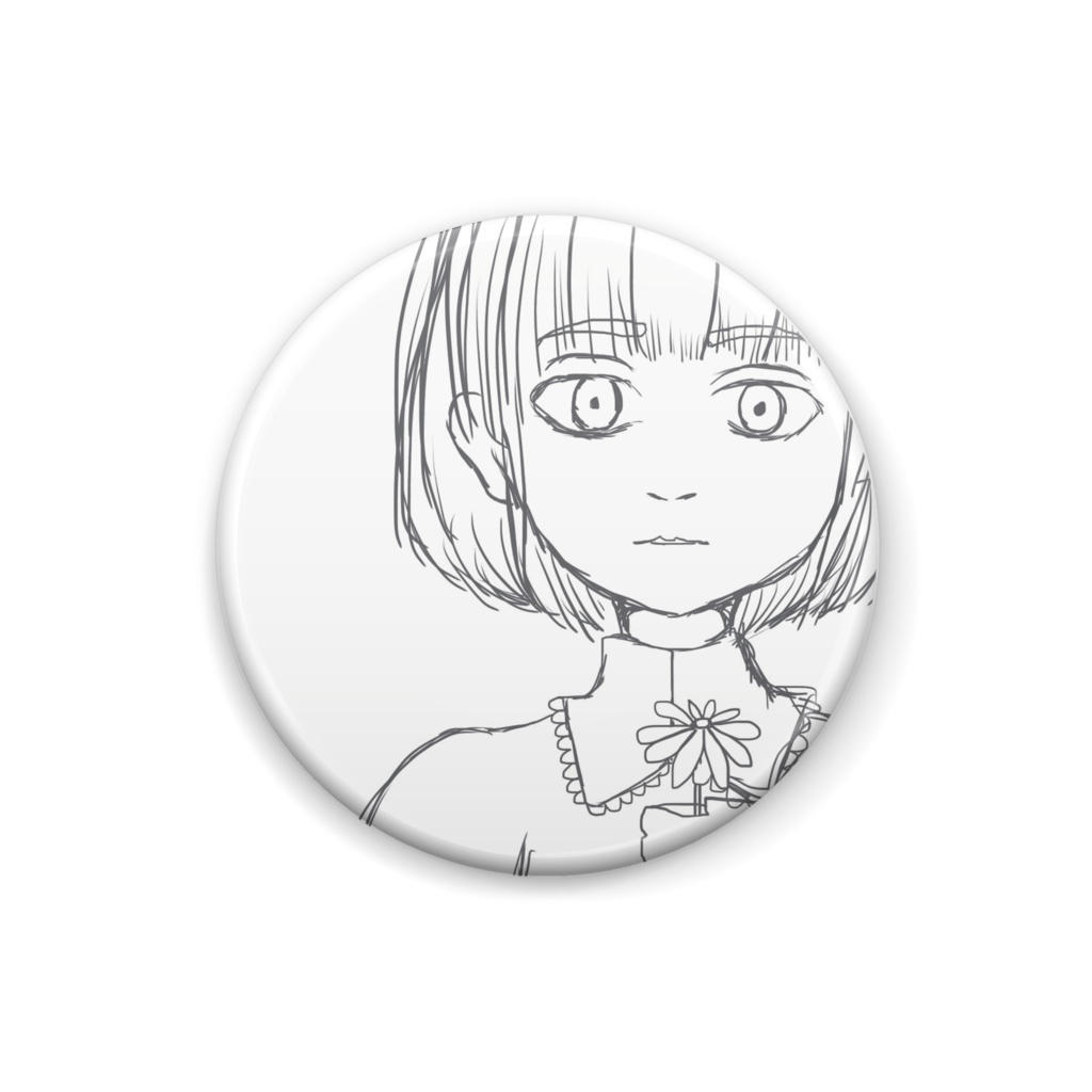 Daisy Girl (モノトーン) 缶バッジ