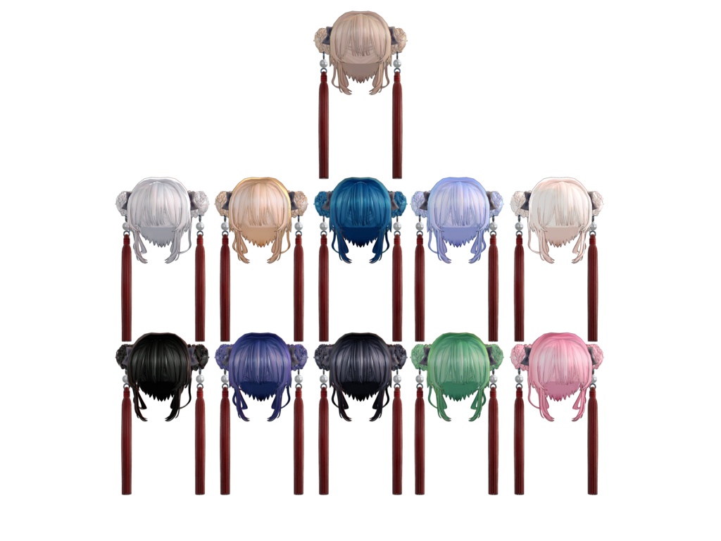 チャイナタッセルお団子ヘアー「ChinaTassel Bun Hair」