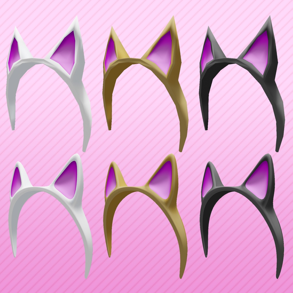 [VRChat用3Dモデル]ネコ耳カチューシャ