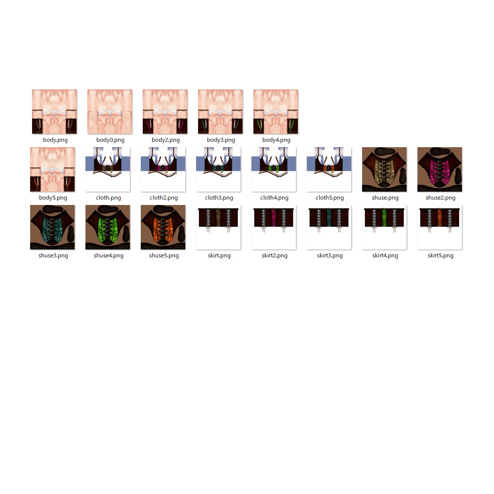 【VRoidVRM3Dモデル】スチームパンク-Rina-上着/スカート/靴/タイツ4点セット