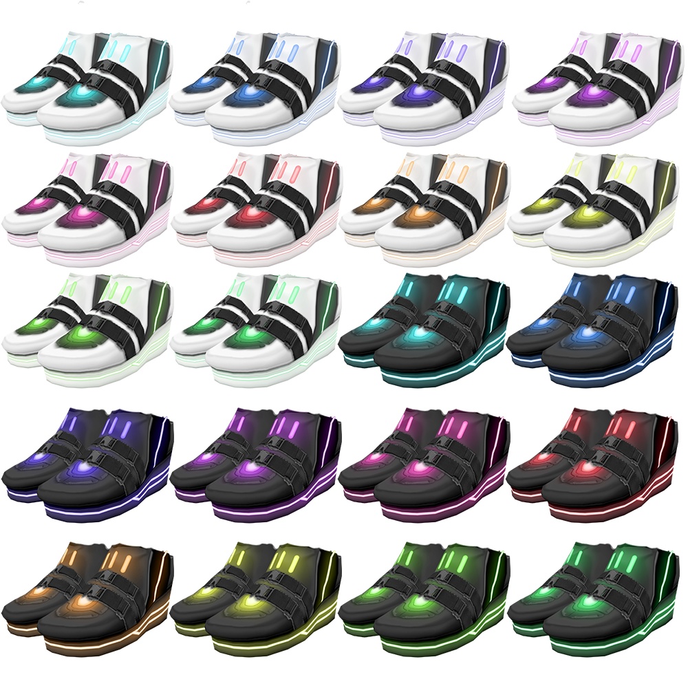 【VRoidテクスチャー/3DモデルVRM/FBX】サイバーパンク-Rina&Ryou-パーカー/ズボン/靴セット