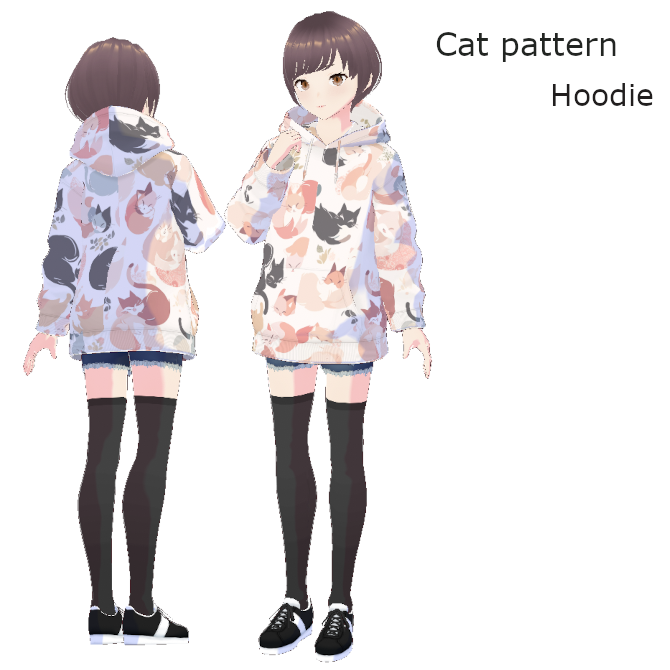 猫柄パーカー01